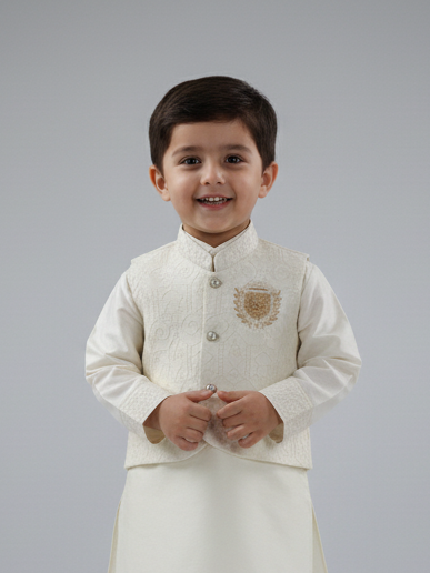 Young Fashion Boys Shalwar Suit With Waist Coat #300-26 (W-25)