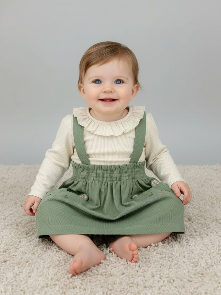 George Girls Dungree Suit L/S 3Pcs #02 (W-25)