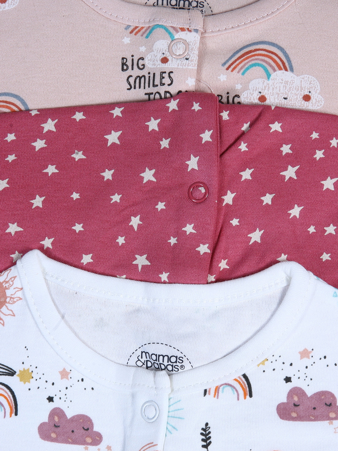 Mamas & Papas Girls Romper L/S 3Pk #01 (W-25)