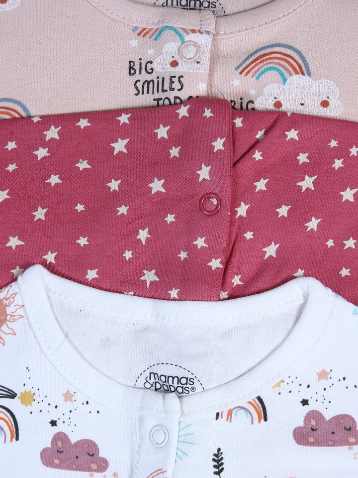 Mamas & Papas Girls Romper L/S 3Pk #01 (W-25)