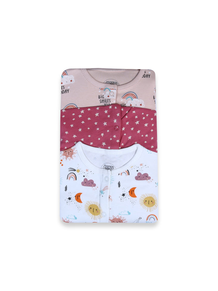 Mamas & Papas Girls Romper L/S 3Pk #01 (W-25)