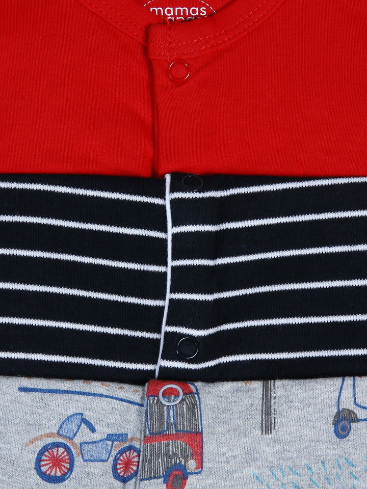 Mamas & Papas Boys Romper L/S 3Pk #02 (W-25)