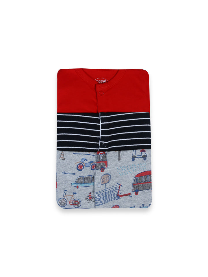 Mamas & Papas Boys Romper L/S 3Pk #02 (W-25)