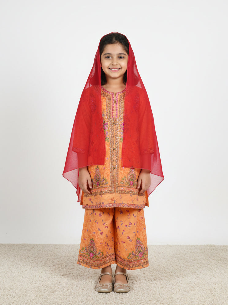 Tony land Girls Sharara Suit 3Pcs #26-413 (S-26)
