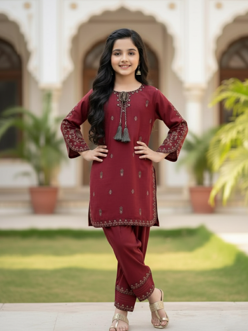 Tony Land Girls Trouser Suit 3Pcs #26-402 (S-26)