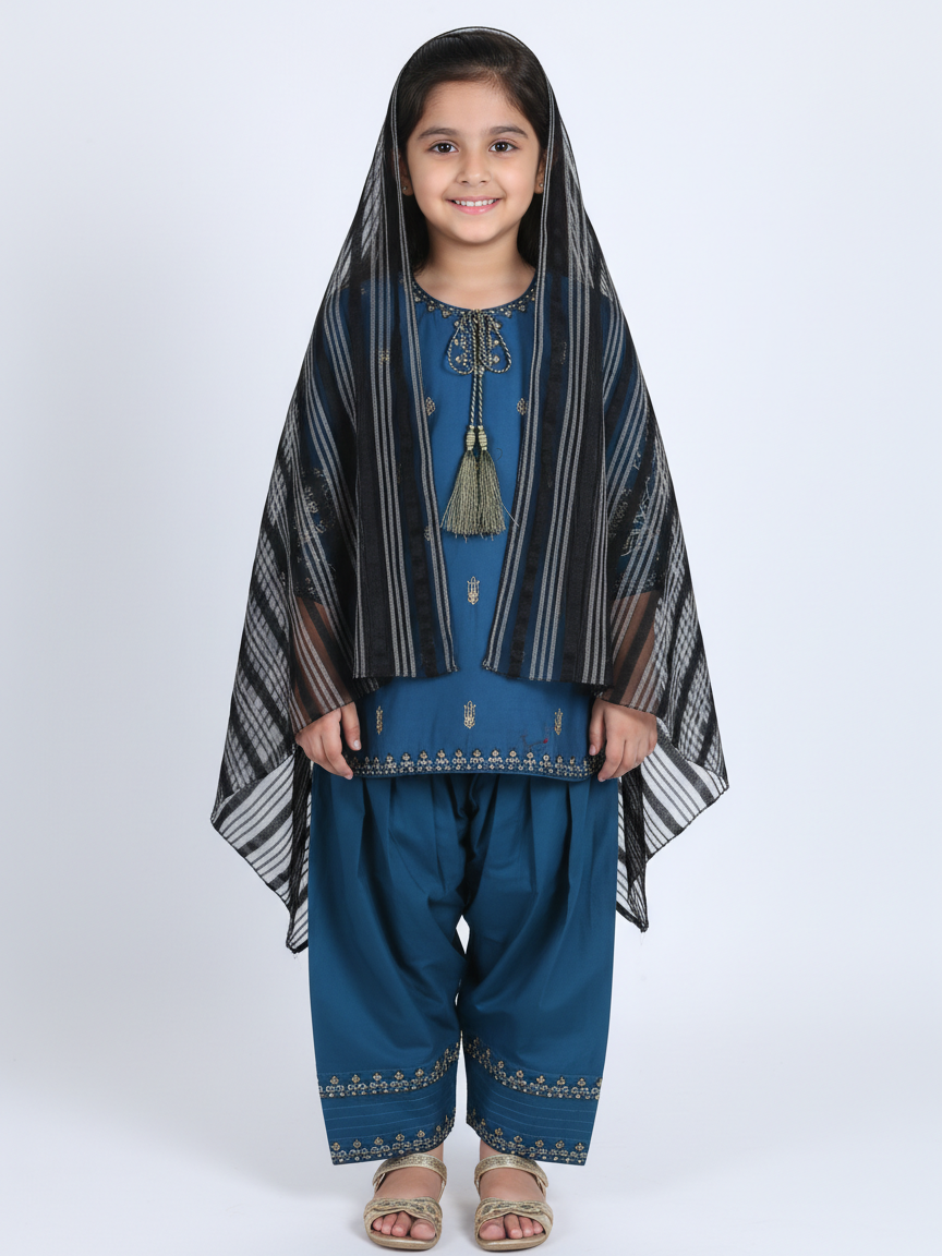 Tony Land Girls Trouser Suit 3Pcs #26-402 (S-26)