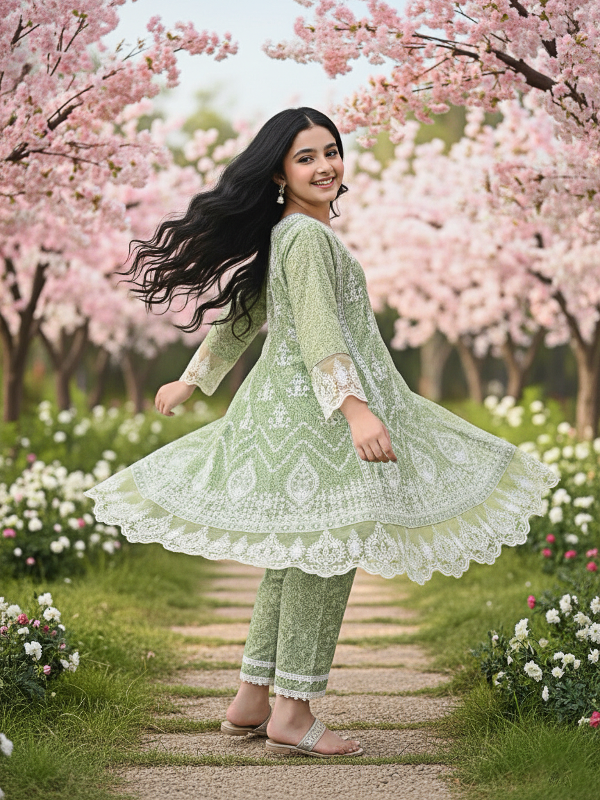 Tony Land Girls Trouser Suit 3Pcs #26-521 (S-26)