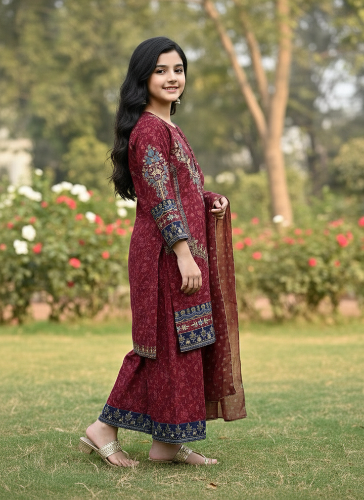 Tony Land Girls Sharara Suit 3Pcs #26-522 (S-26)