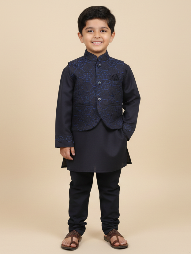 Young Fashion Boys Shalwar Suit With Waist Coat #200/21 (S-26)
