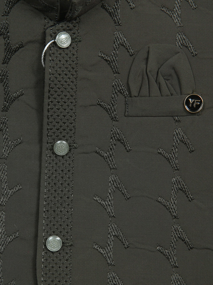 Young Fashion Boys Shalwar Suit With Waist Coat #200/6 (S-26)