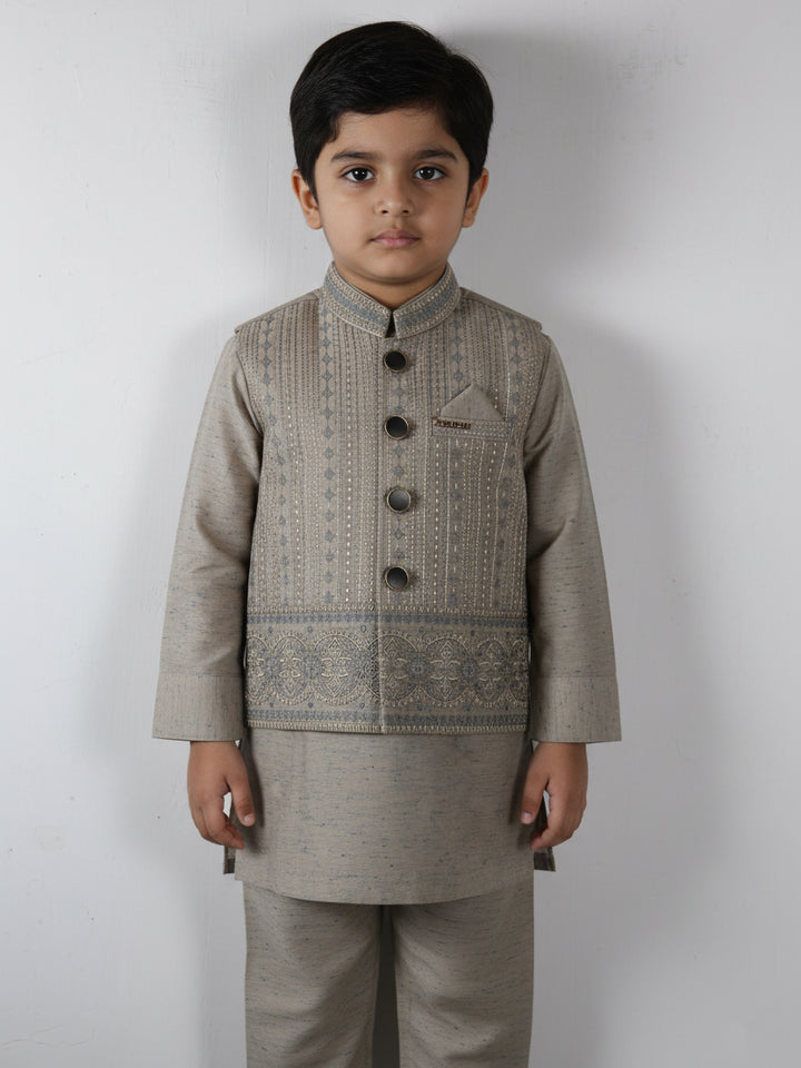 Tony Land Boys Shalwar Suit With Waist Coat #26-014 (S-26)