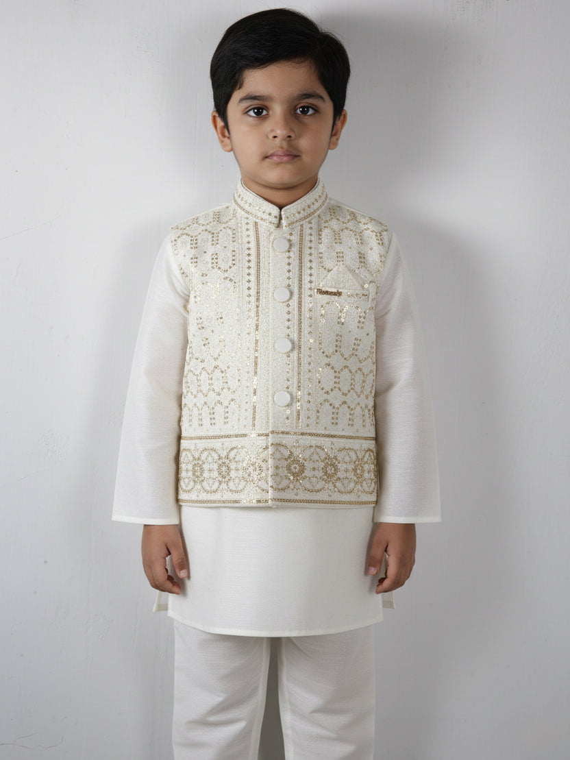 Tony Land Boys Shalwar Suit With Waist Coat #25-991 (S-26)
