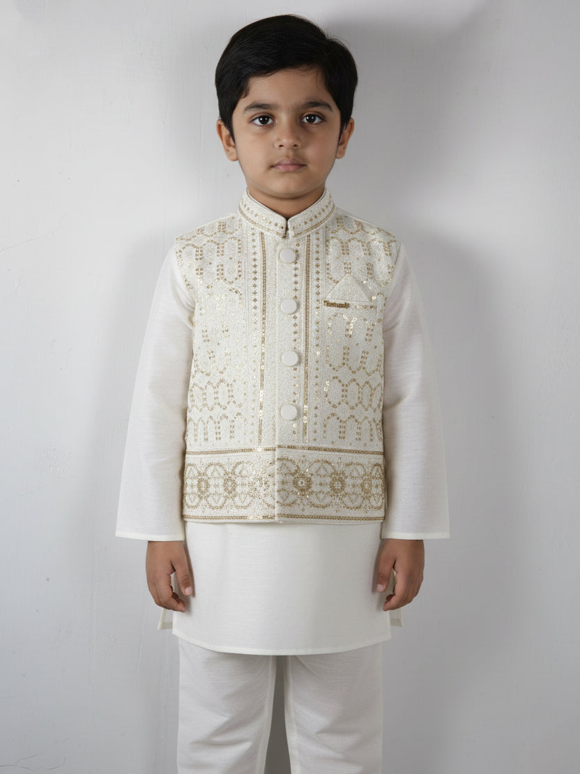 Tony Land Boys Shalwar Suit With Waist Coat #25-991 (S-26)