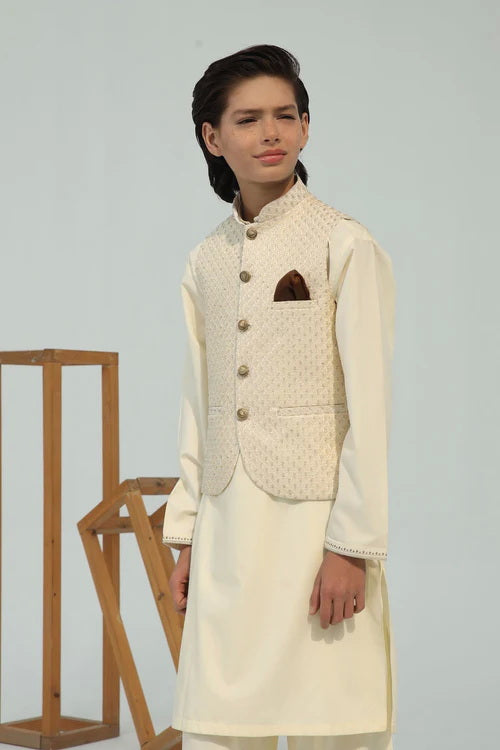 Superstar Boys Shalwar Suit With Waistcoat #342 (S-26)
