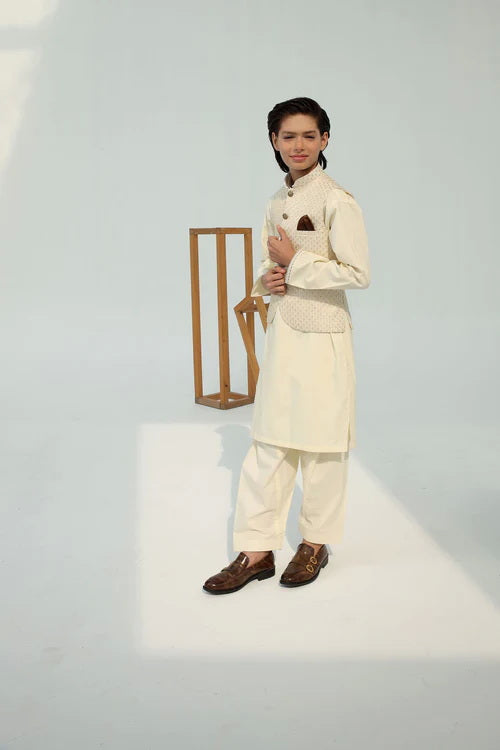 Superstar Boys Shalwar Suit With Waistcoat #342 (S-26)