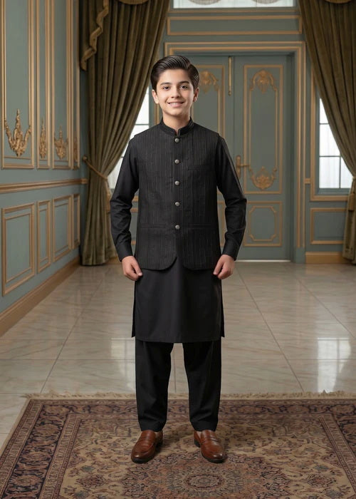 Superstar Boys Shalwar Suit With Waistcoat #469 (S-26)