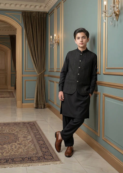 Superstar Boys Shalwar Suit With Waistcoat #469 (S-26)