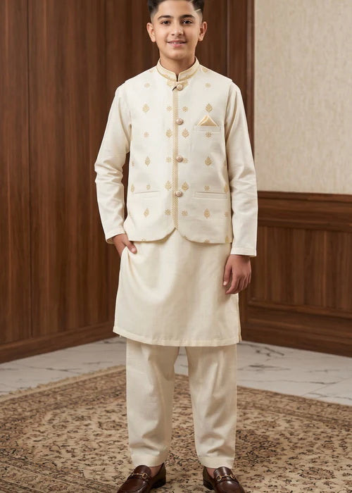 Superstar Boys Shalwar Suit With Waistcoat #465 (S-26)