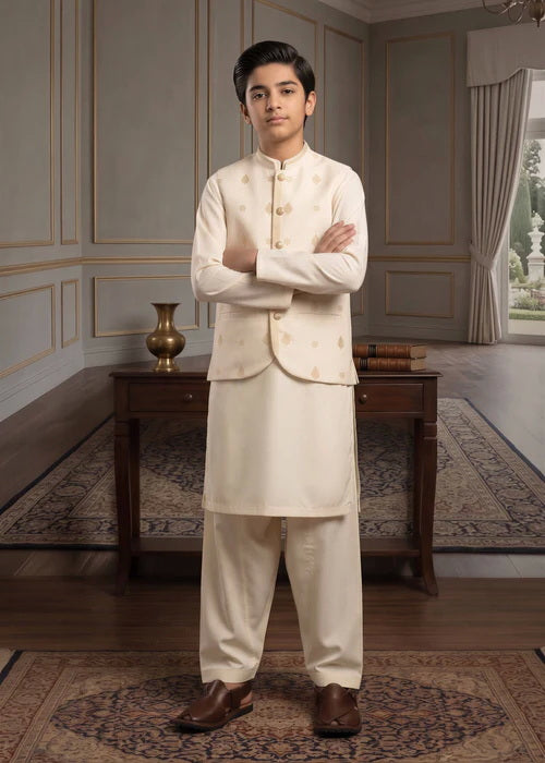 Superstar Boys Shalwar Suit With Waistcoat #465 (S-26)