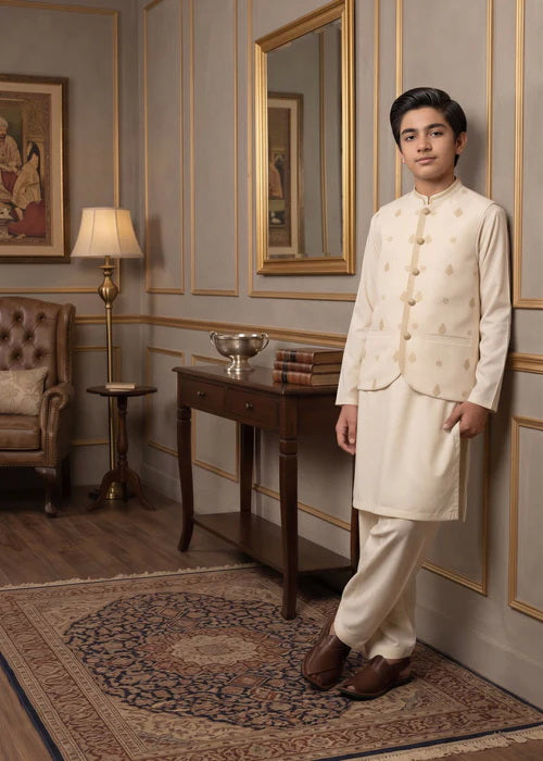Superstar Boys Shalwar Suit With Waistcoat #465 (S-26)