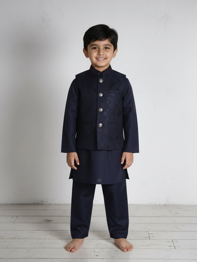Superstar Boys Shalwar Suit With Waistcoat #473 (S-26)