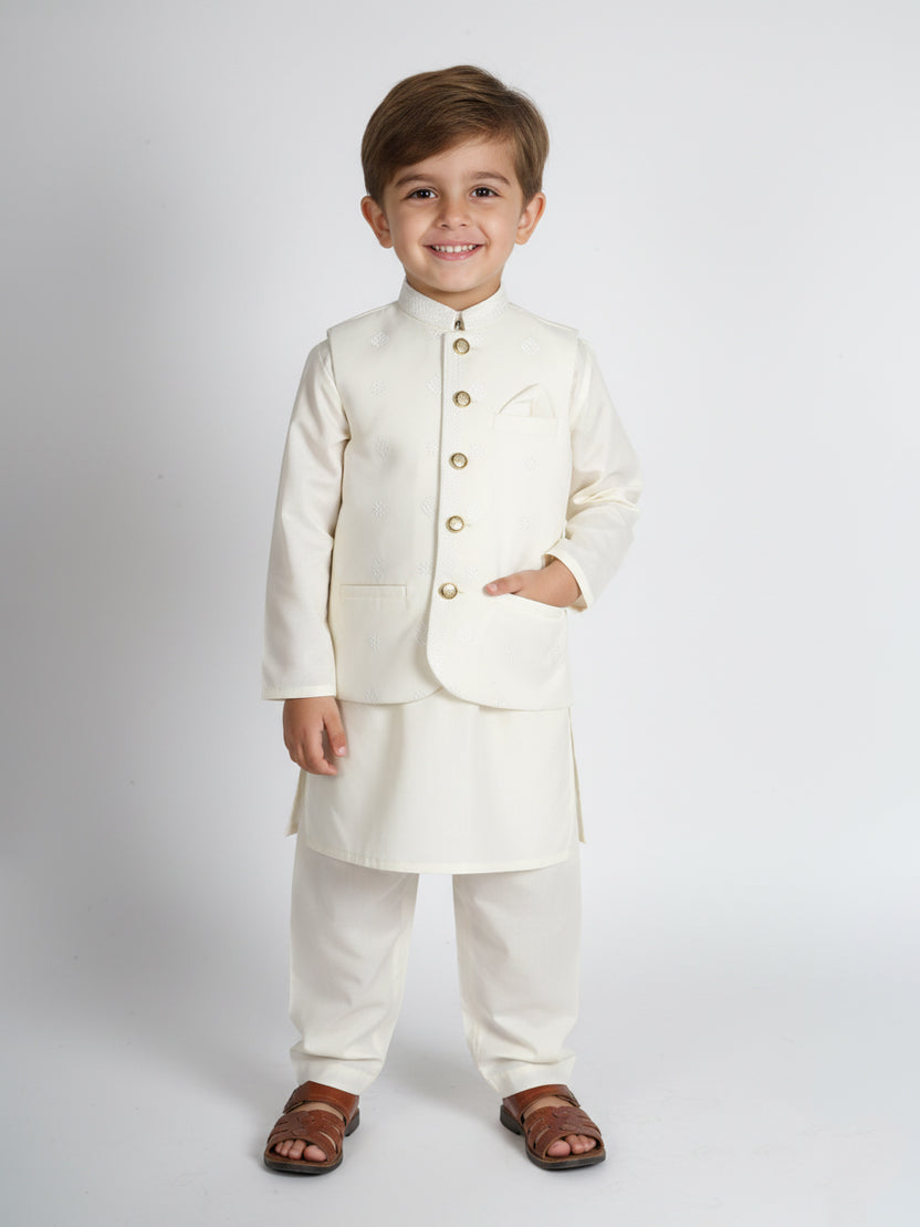 Superstar Boys Shalwar Suit With Waistcoat #466 (S-26)