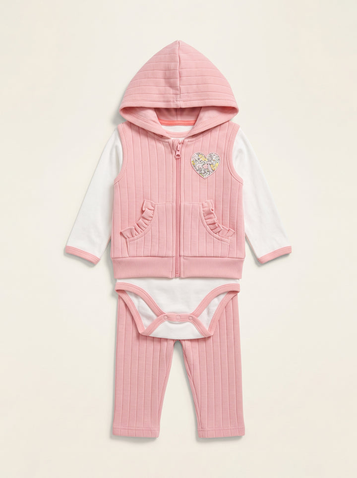 Duck & Duck Girls Pajama Suit L/S 3Pcs (W-26)