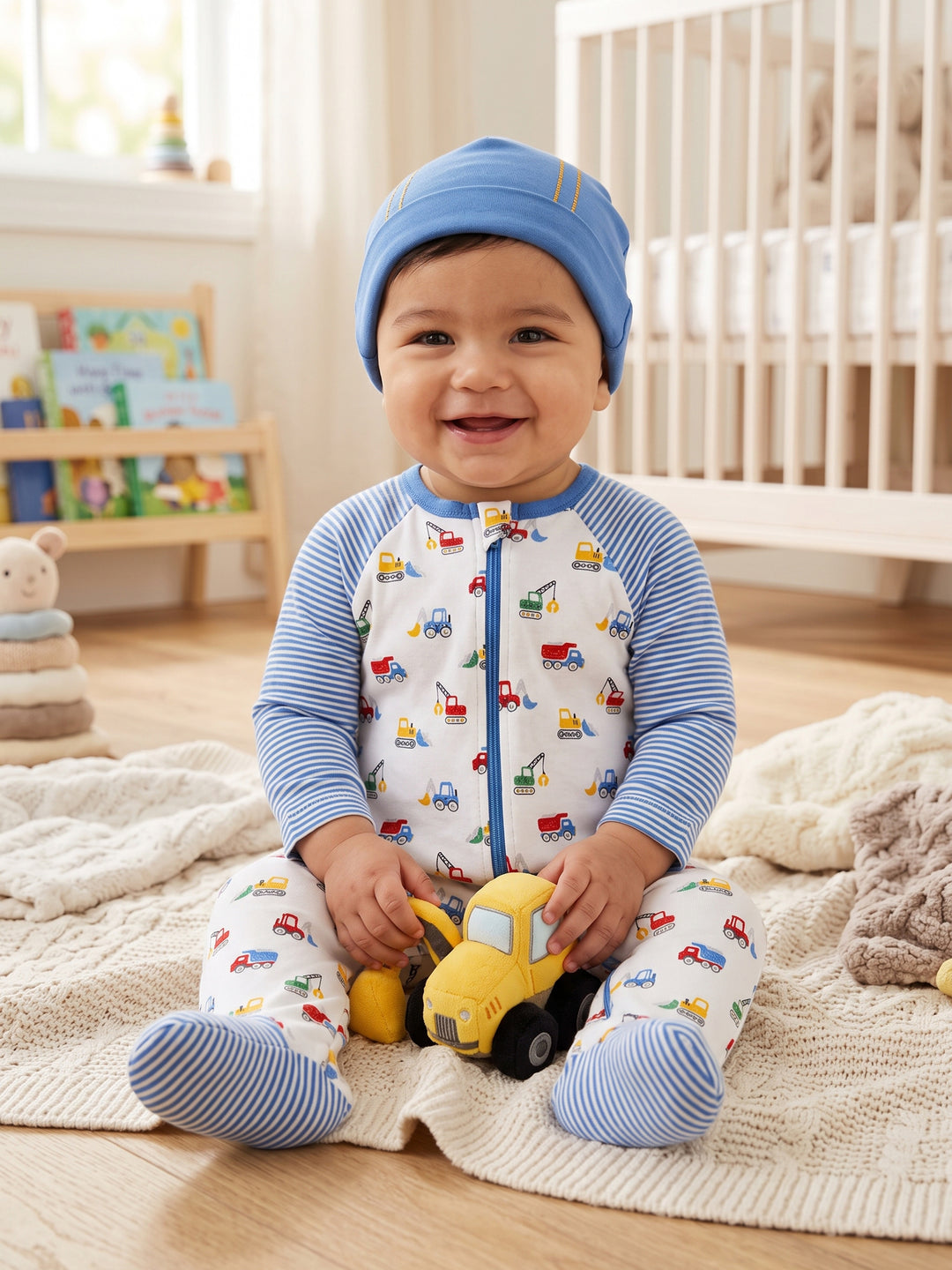 Little Me Boys Romper With Cap L/S #01 (W-26)