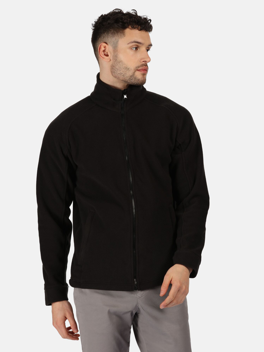 Regatta Mens L/S Fleece Zipper TRF532 (Black)