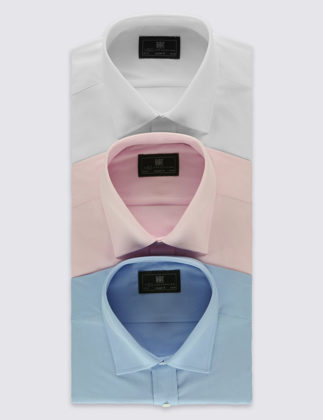 M&S Mens L/S ( 65-35% ) Plain Formal Shirt T11/2032W