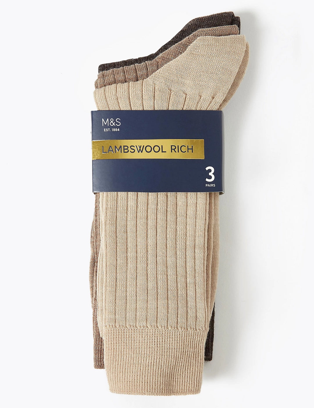 M&S Men Lambs wool 3Pair Socks T10/8233L
