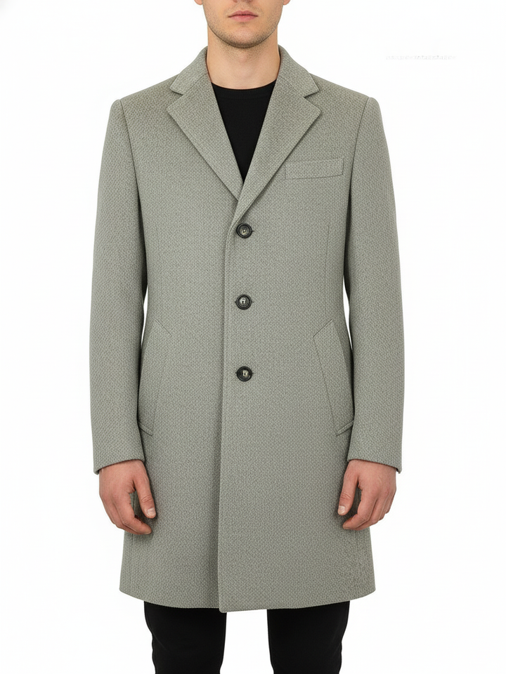 H & C Mens 100% Wool Long Coat COPRU183