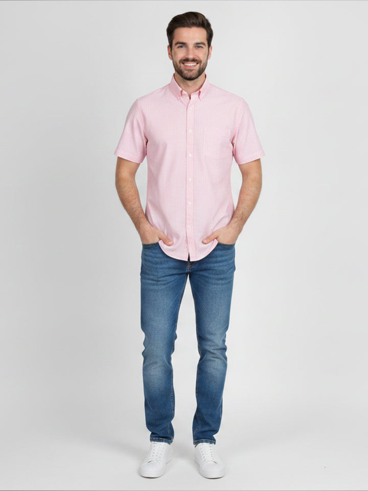 H & C Men S/S Textured Formal B-Shirt,CFPFV002