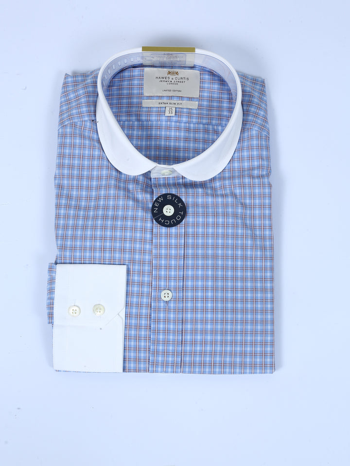 H & C Mens L/S Check ( White C & C ) Formal Shirt LICFL001