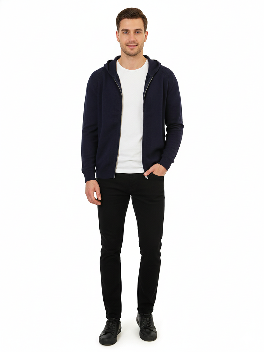 Van Kukil Mens Pure Cahsmere Hoodie SS21-033