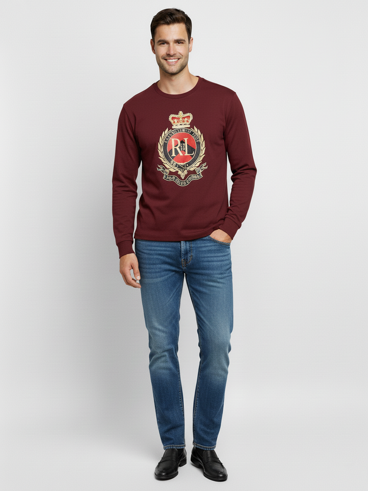 R-L Men F/S R-Neck Printed Polo Crest T-Shirt 710826710003