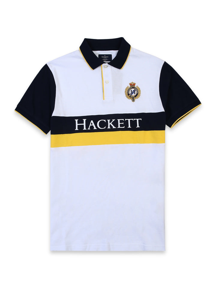 Hackett Mens S/S H Logo& Crown Crist Plain Polo HM563004