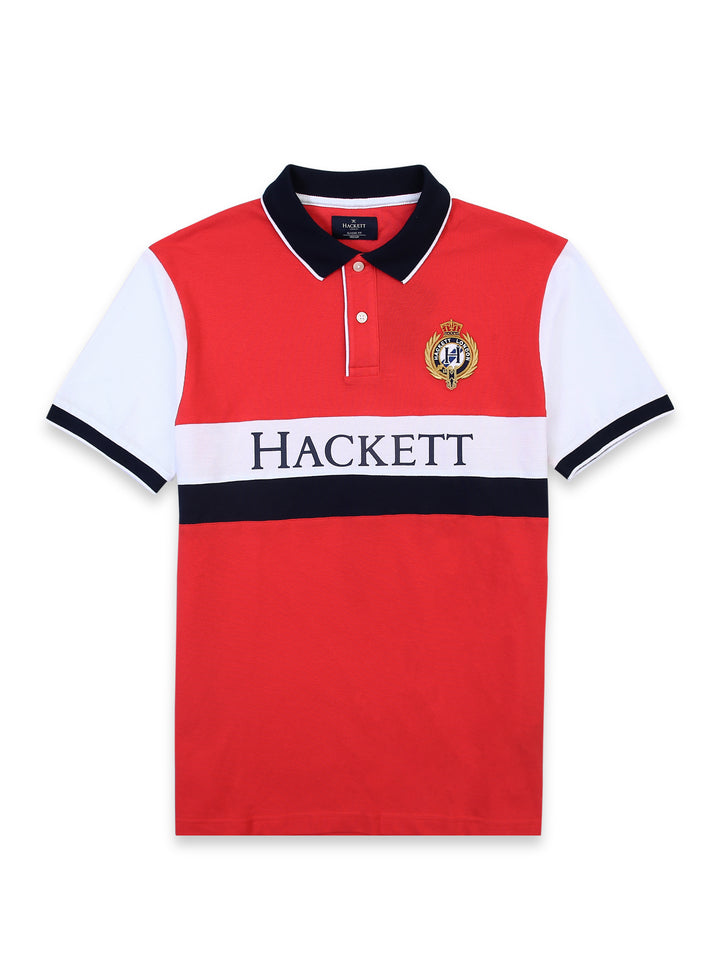 Hackett Mens S/S H Logo& Crown Crist Plain Polo HM563004