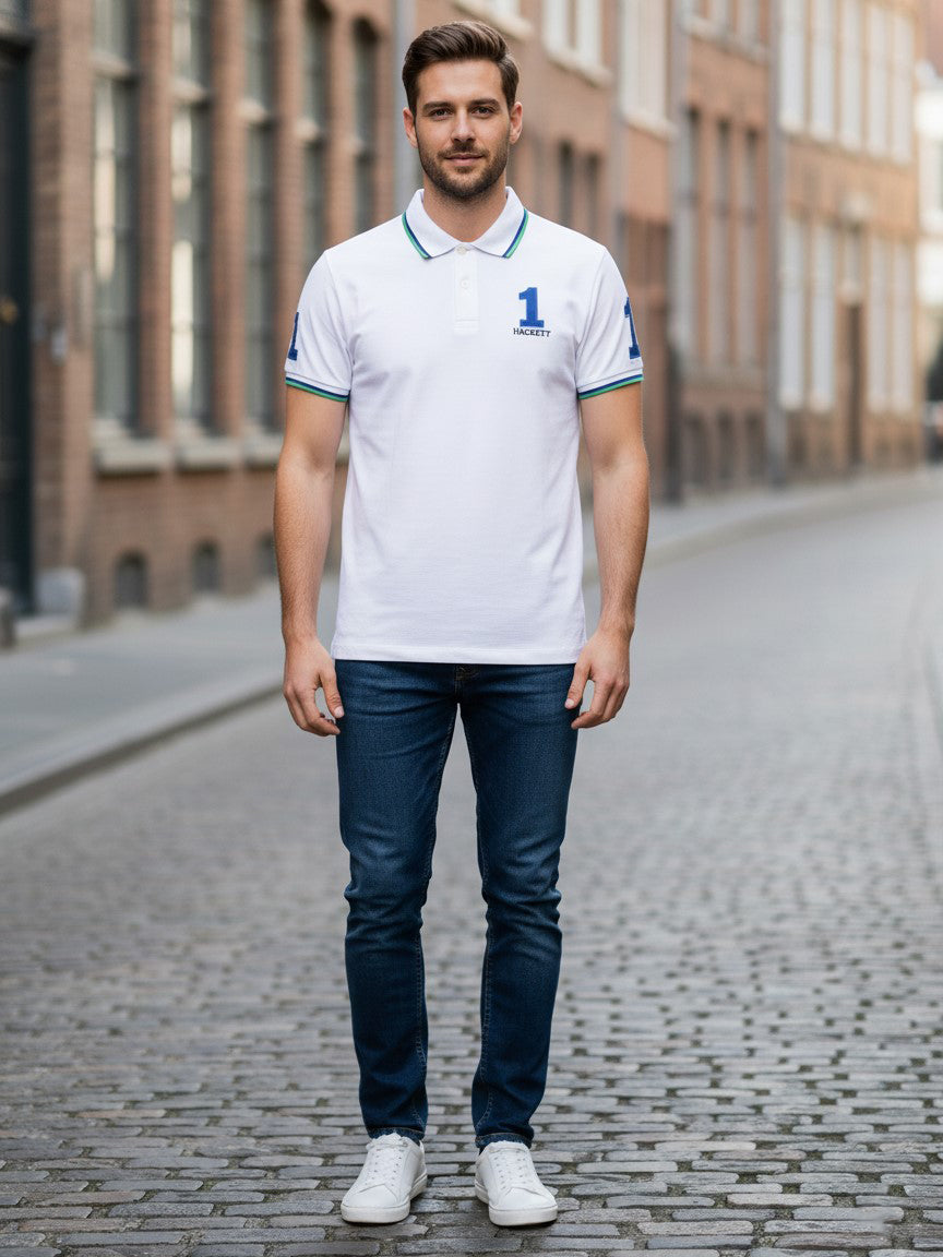 Hackett Mens S/S 1 Logo Printed Polo HM 563001
