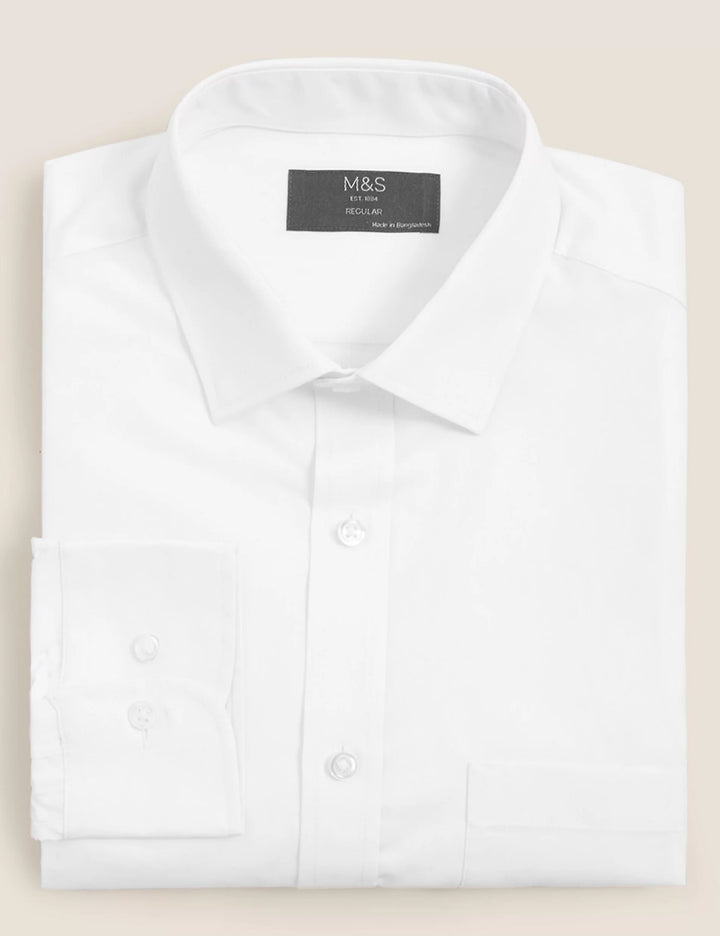 M&S Mens L/S ( 65-35% ) Plain Formal Shirt T11/2310T