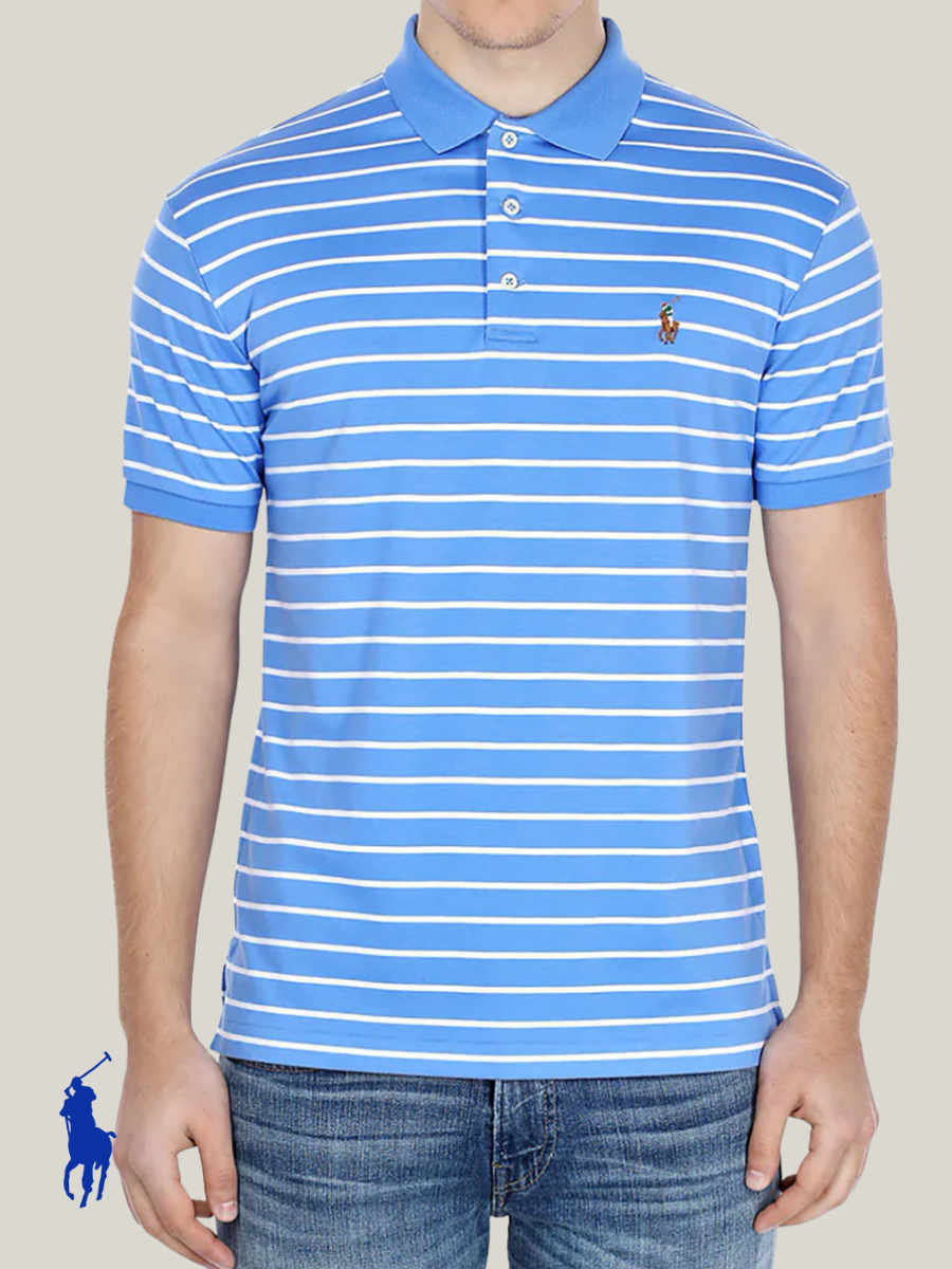 RL Mens S/S Small Pony (Soft Touch) Striper Polo 710744903003