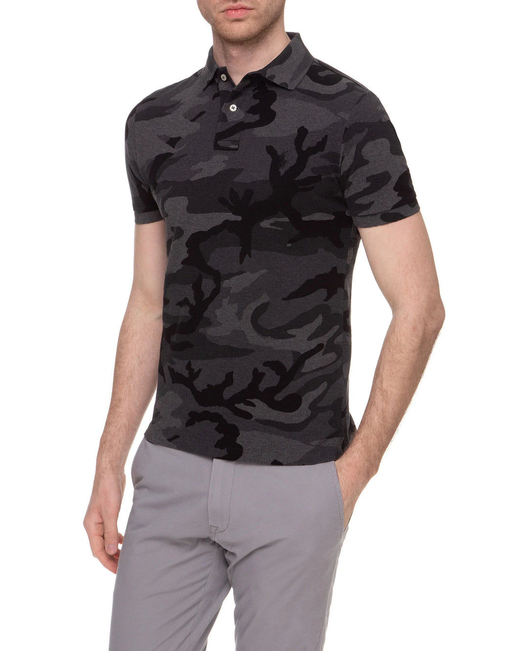 RL Mens S/S Small Pony Army Design Polo 710720813007