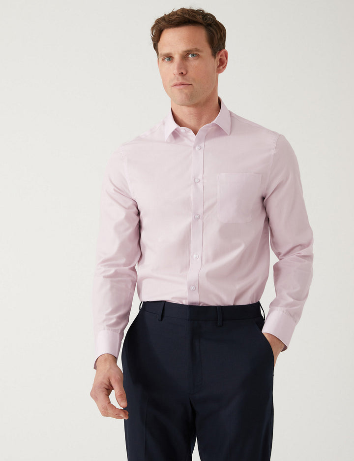M&S Mens L/S ( 65-35% ) Plain Formal Shirt T11/2337S