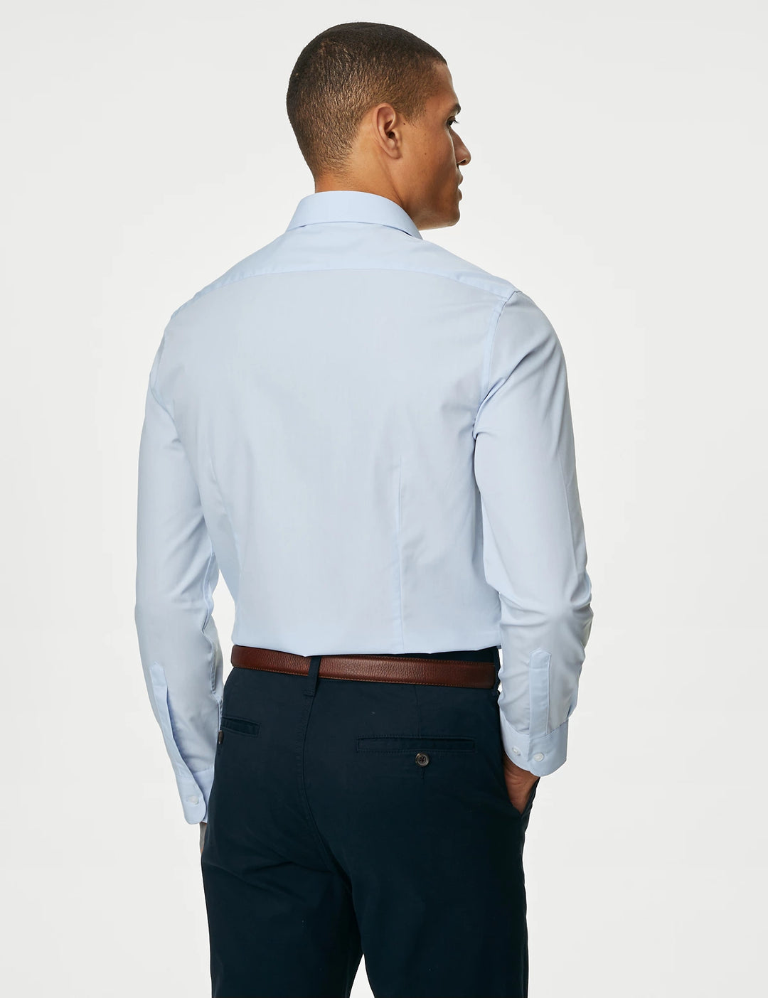 M&S Mens L/S ( 65-35% ) Plain Formal Shirt T11/2429S