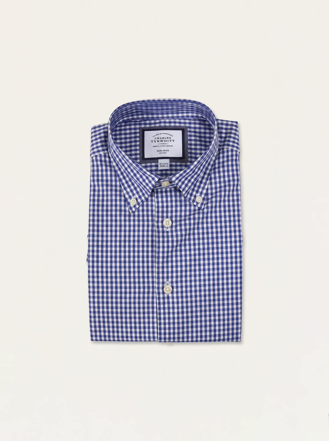 Charles Tyrwhitt Men L/S Button Down Check Formal Shirt