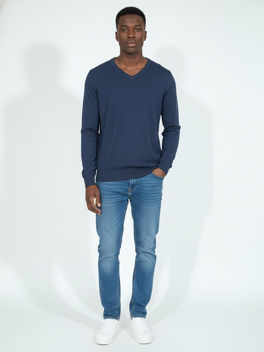 Next Men Cotton L/S V-Neck Pullover 407-342-028