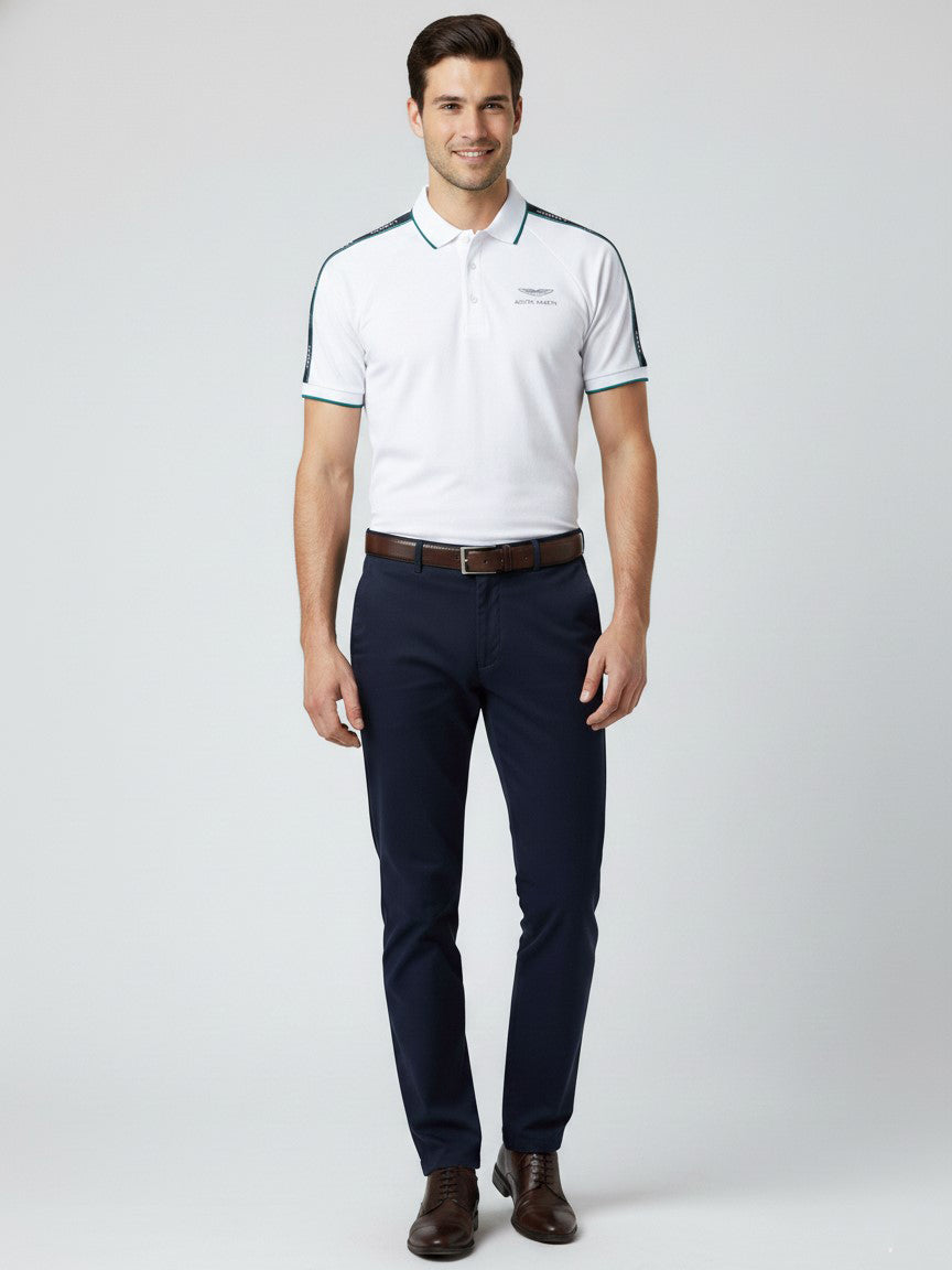 Hackett Mens S/S Aston Martin Tape Shoulder Polo HM563155