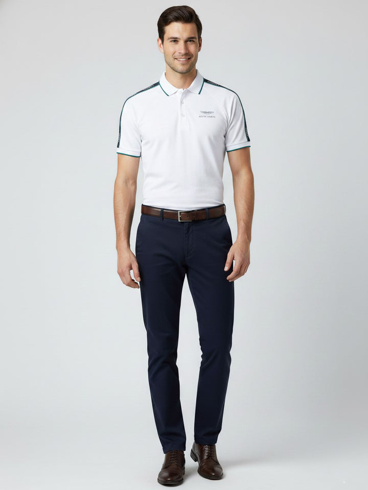 Hackett Mens S/S Aston Martin Tape Shoulder Polo HM563155