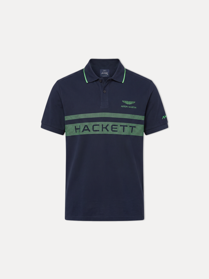 Hackett Men S/S Aston Martin Chest PNL Polo HM563085