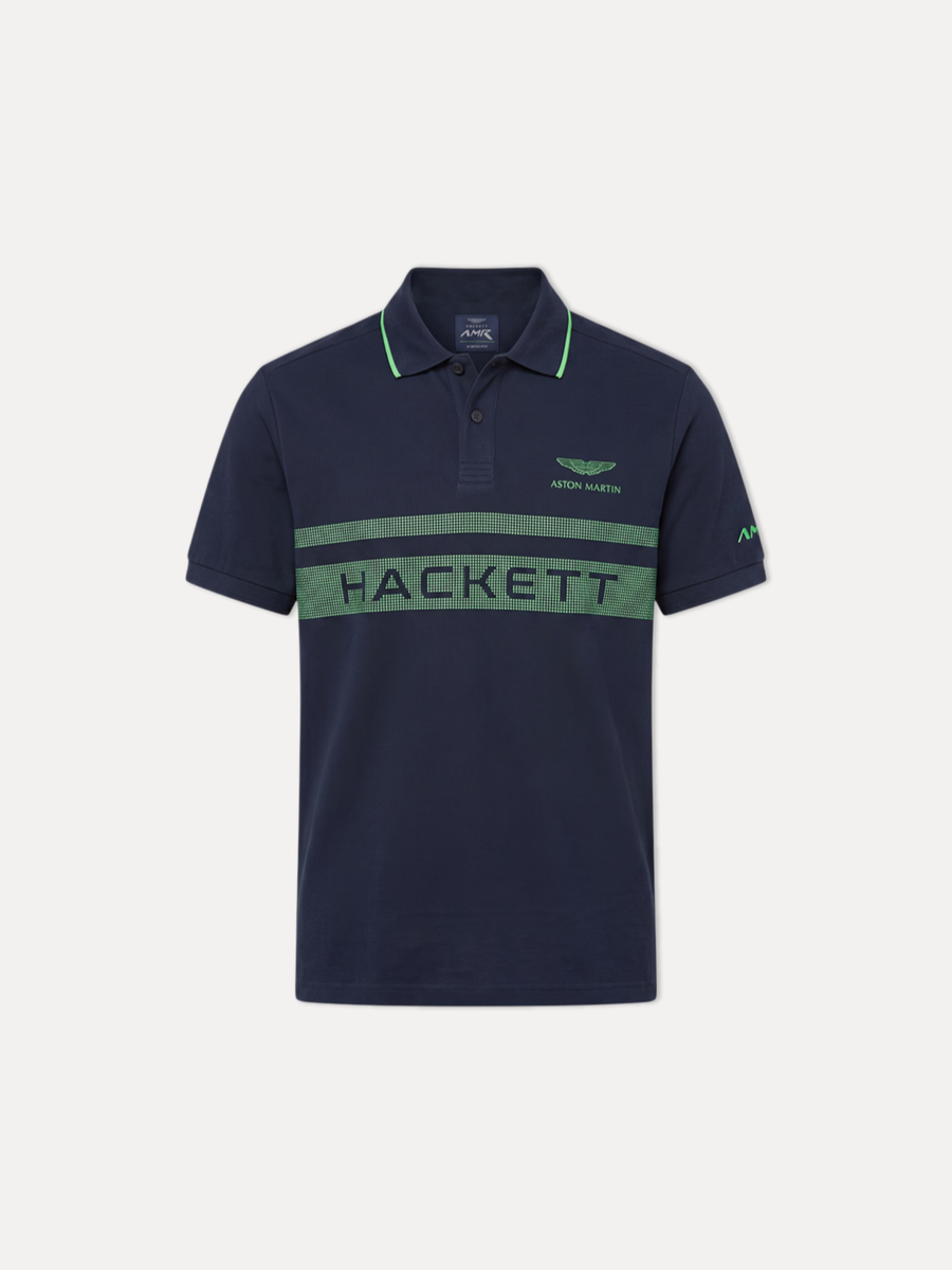 Hackett Men S/S Aston Martin Chest PNL Polo HM563085